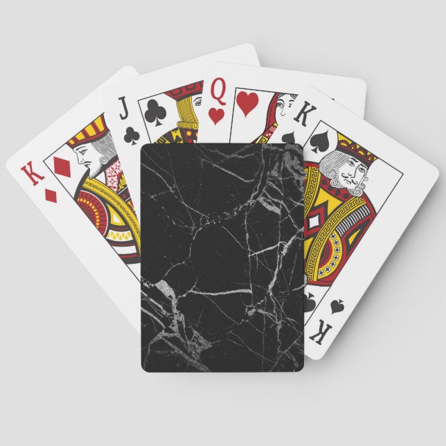 Schwarz-Silber-Venenmarmor Spielkarten (Rückseite)