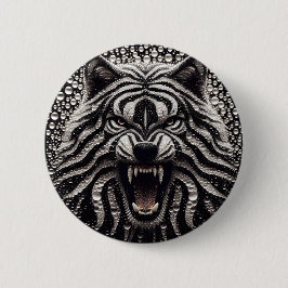 Schwarz-Silber-Wolf-Taste Button