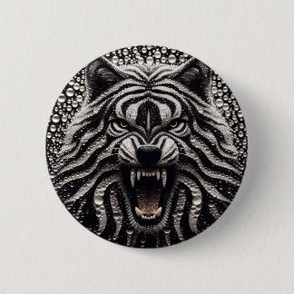 Schwarz-Silber-Wolf-Taste Button