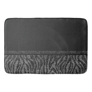 Schwarz & Silber Zebra Wildtier Druck Exotischer G Badematte