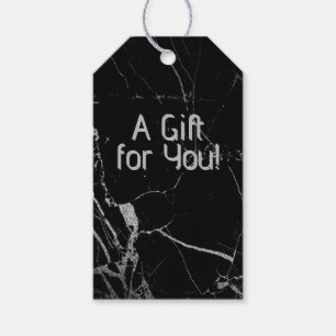 Schwarz-silberne Marmorader Geschenkanhänger