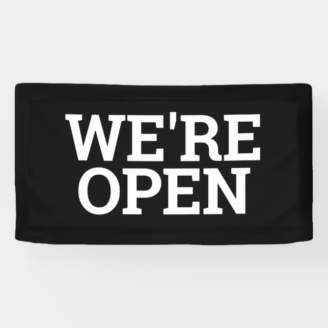 Schwarz sind wir offen Vorlage Business-Banner-Zei Banner (Horizontal)