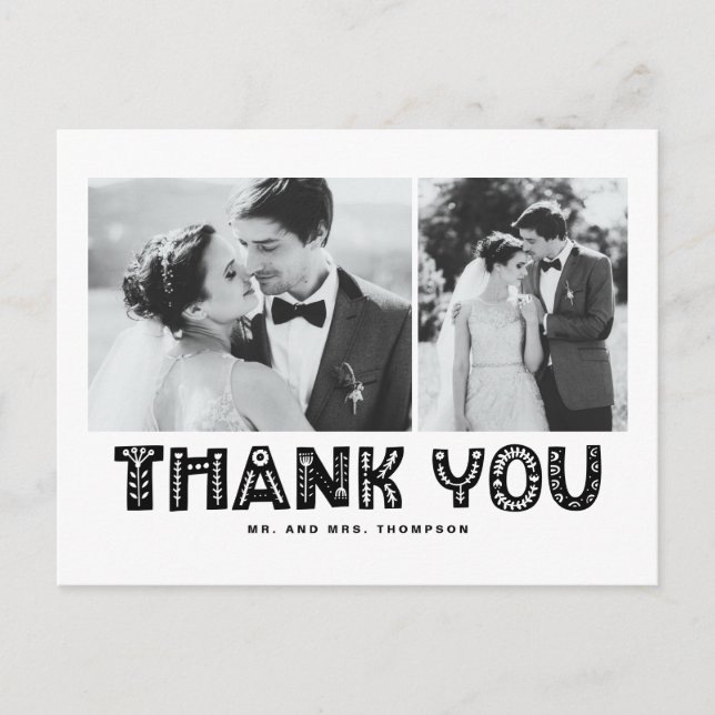 Schwarz-Skandinavien Foto Collage Wedding Vielen D Postkarte (Vorderseite)