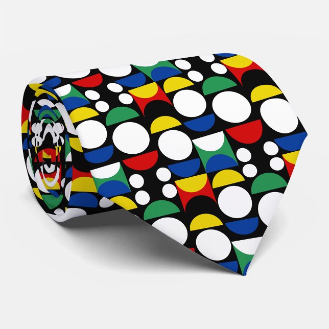 Schwarz-skandinavisches Bauhaus-Muster Mitte des J Krawatte (Von Creator hochgeladen)