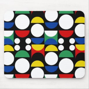 Schwarz-skandinavisches Bauhaus-Muster Mitte des J Mousepad