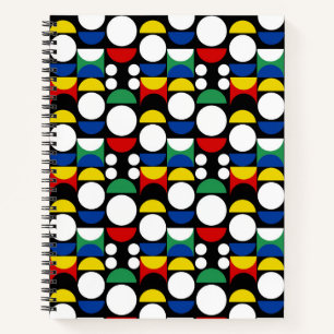 Schwarz-skandinavisches Bauhaus-Muster Mitte des J Notizbuch