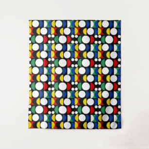 Schwarz-skandinavisches Bauhaus-Muster Mitte des J Wandteppich