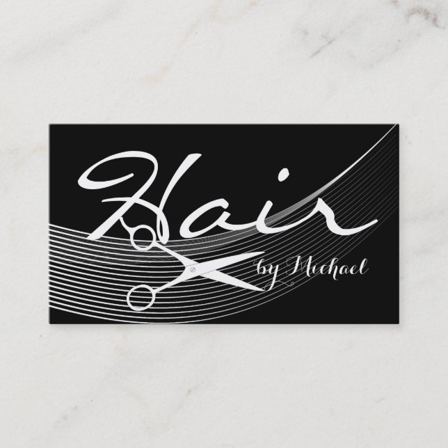 Schwarz-Solid-Haar-Stylist-Ernennung Terminkarte (Vorderseite)