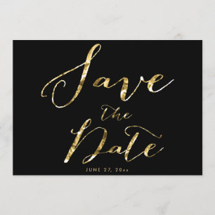 Schwarz Speichern Sie die Datumskarten Elegantes G Save The Date