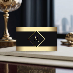 Schwarz Stilvolle Gold Frame Modern Visitenkarte