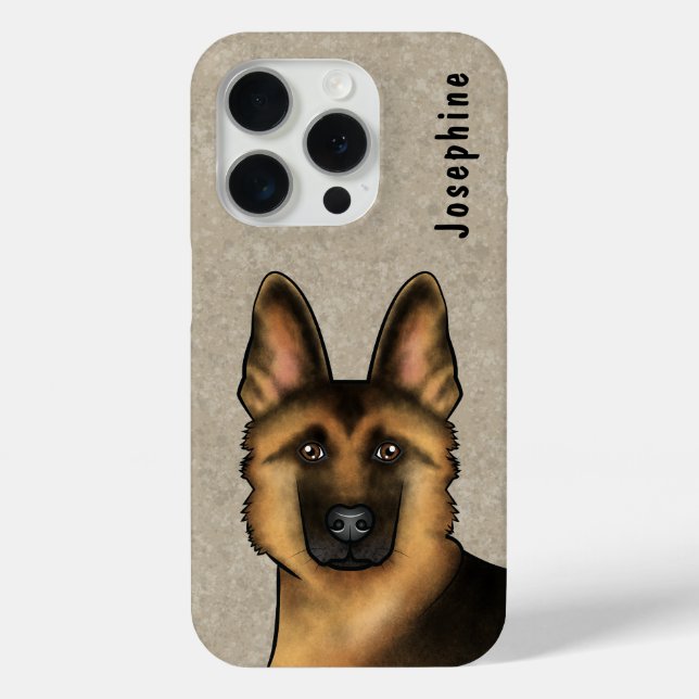 Schwarz-Tan-Deutscher Schäferkopf und Individuelle Case-Mate iPhone Hülle (Rückseite)