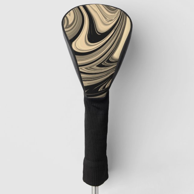 Schwarz-Tan-Floe-Muster Golf Headcover (Vorderseite)