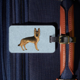 Schwarz-Tan-Hund mit benutzerdefiniertem Text Gepäckanhänger