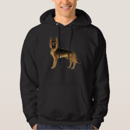 Schwarz-Tan-Hund Stehend Hoodie
