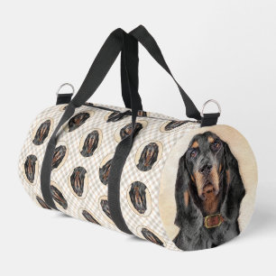 Schwarz-Tan-Kontrastmalerei Original Hundeschichte Duffle Bag