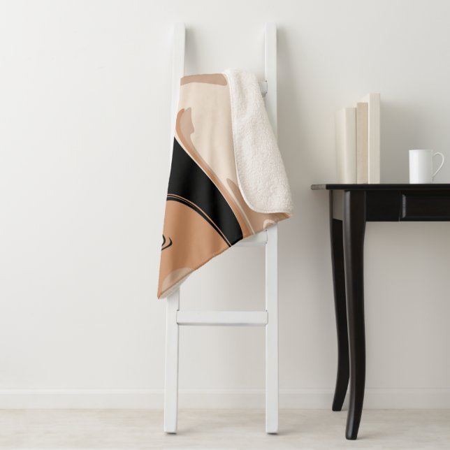 Schwarz-Tan-Marmor-Muster Sherpadecke (Beispiel)