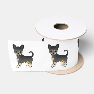 Schwarz-Tan-Weichling Chihuahua Niedlicher Hund Satinband