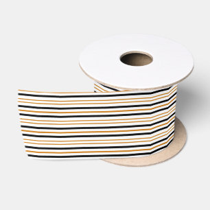Schwarz & Terracotta Streifen Minimalistisch Vinta Satinband