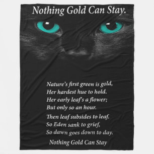 Schwarz Türkis Augen Katze Nichts Gold Bleibe Fleecedecke