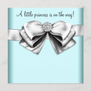 Schwarz Türkis Blau Prinzessin Babyparty Einladung