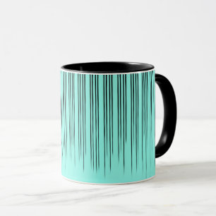 Schwarz/Türkis Stilvolles Streifenmuster Tasse