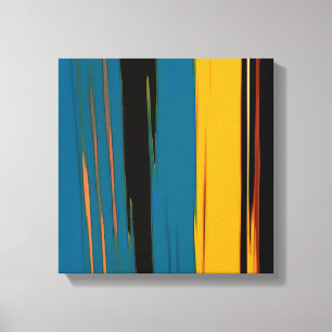 Schwarz Türkis und Orange Go! Abstrakte Kunst Leinwanddruck