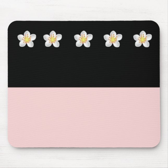 Schwarz-u. Rosa-Entwurf 5 Mousepad (Vorne)
