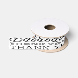 Schwarz u. Weiß DANKE Typografie-Band Satinband