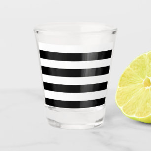 Schwarz u. Weiß Striped Schnapsglas
