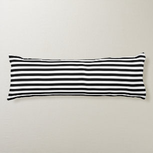 Schwarz u. Weiß Striped Seitenschläferkissen
