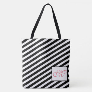 Schwarz u. Weiß Stripes moderne Tasche