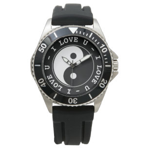 Schwarz u. Weiß - Yin u. Yang I Liebe Sie Armbanduhr
