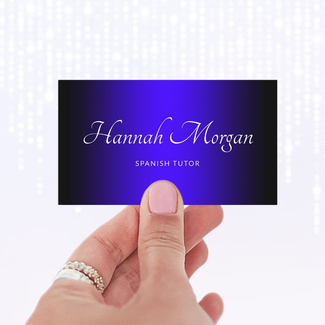 Schwarz Ultramarine Blue Elegant Ombre Visitenkarte (Create your own gradient business cards.)