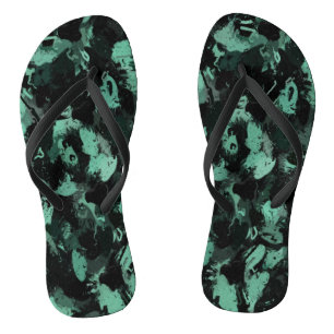 Schwarz und Aquamarin Flip Flops