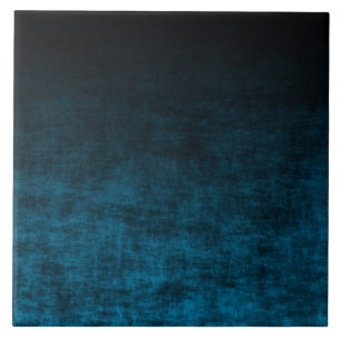 Schwarz und Aquamarin Grunge Ombre Textur Fliese