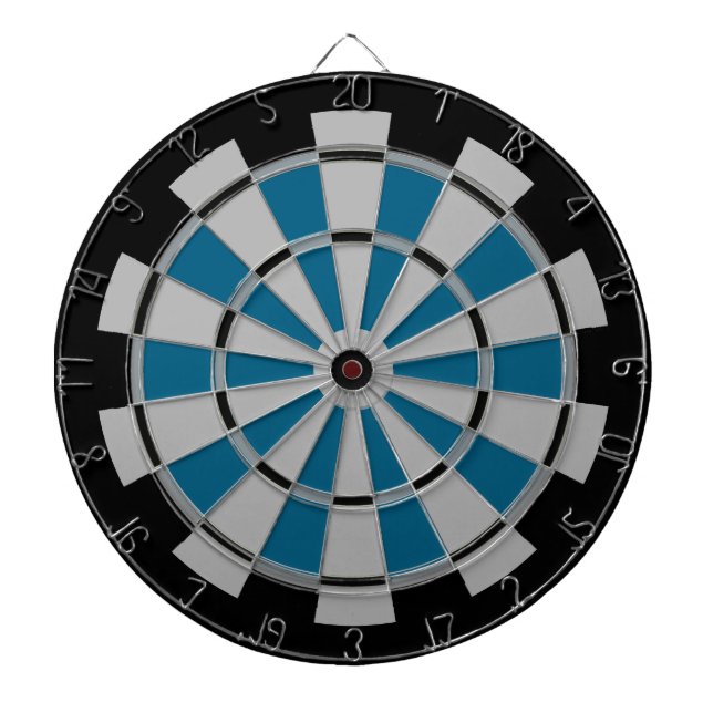 Schwarz und Aquamarin mit Graustackregelung Dartscheibe (vorne)