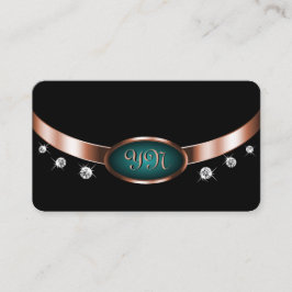 Schwarz und Aquamarin mit Rose Gold Effekt Mit Mon Visitenkarte
