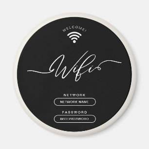 Schwarz und Beige Minimalistischer einfacher WLAN- Magnet
