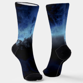 Schwarz und Blau abstrakt Socken