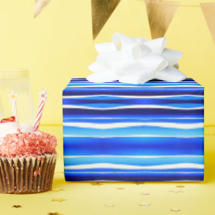 Schwarz und Blau gemalte Streifen Geschenkpapier