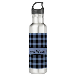 Schwarz und Blau Kariert, Buffalo Kariert, Lumberj Edelstahlflasche
