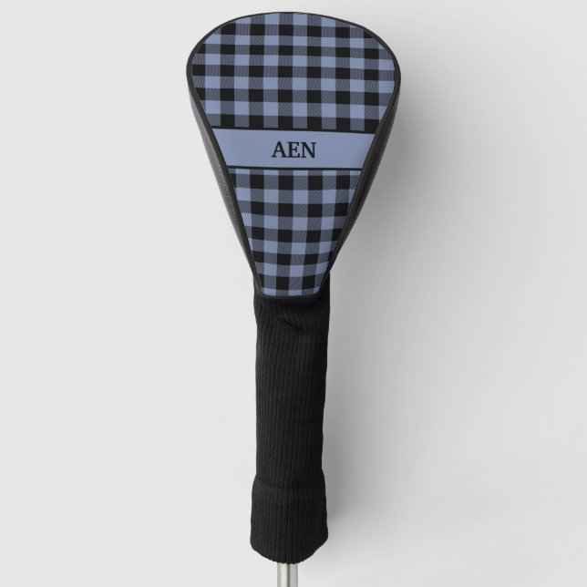 Schwarz und Blau Kariert, Buffalo Kariert, Lumberj Golf Headcover (Vorderseite)