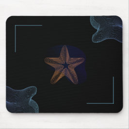 Schwarz und Blau Modernes holografisches Mauspad