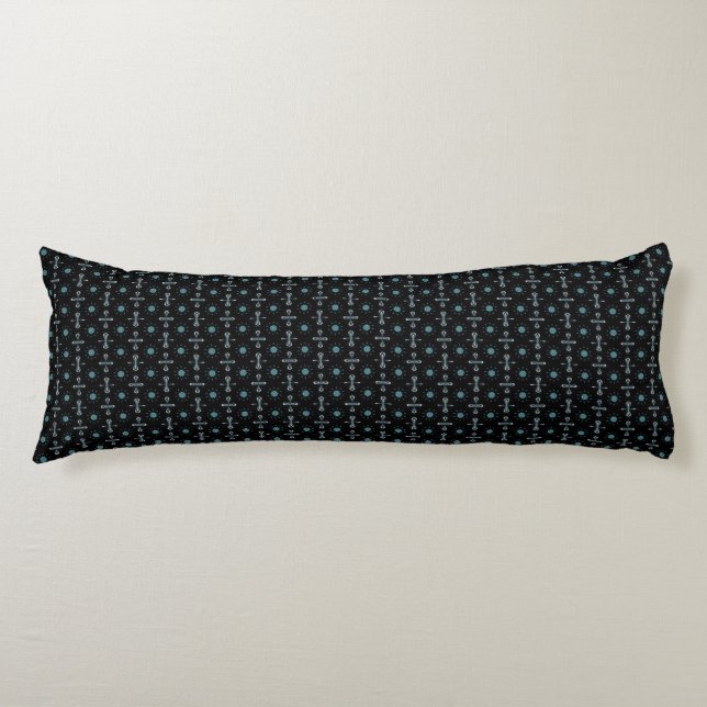 Schwarz und Blau Seitenschläferkissen (Vorderseite)