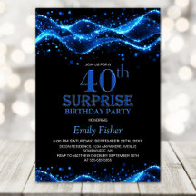 Schwarz und Blau Überraschung 40. Geburtstag Party