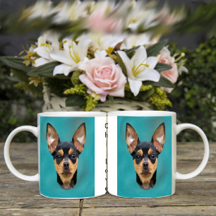 Schwarz und Braun Chihuahua Hund Kaffeetasse