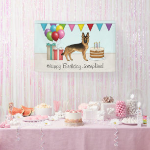 Schwarz und Braun Deutsche Schäferhunde Farbige Ge Banner