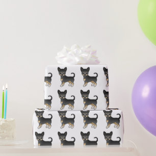 Schwarz und Braun glatthaariger Chihuahua-Hund Mus Geschenkpapier