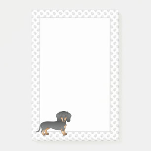 Schwarz und Braun Kurzhaar Dachshund Süßer Hund & Post-it Klebezettel