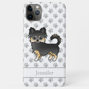 Schwarz und Braun Langhaar Chihuahua Süßer Hund &  Case-Mate iPhone Hülle